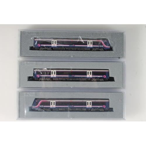 1300 - N gauge model railways, Grafar Graham Farish by Bachmann, 371428 170/4 3 Car DMU Scotrail First Grou... 