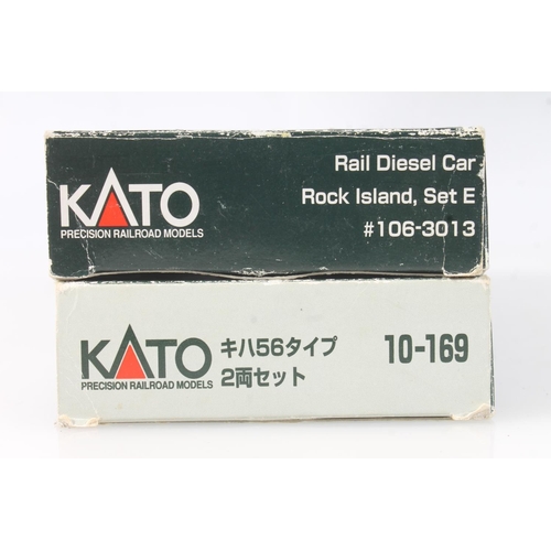 1341 - N gauge model railways, Kato of Japan, Precision Railroad Models 1063013 Rail Diesel Car Rock Island... 