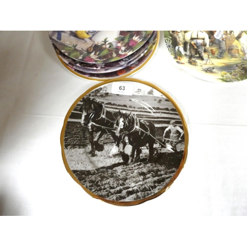 63 - Various horse and animal collector's plates.