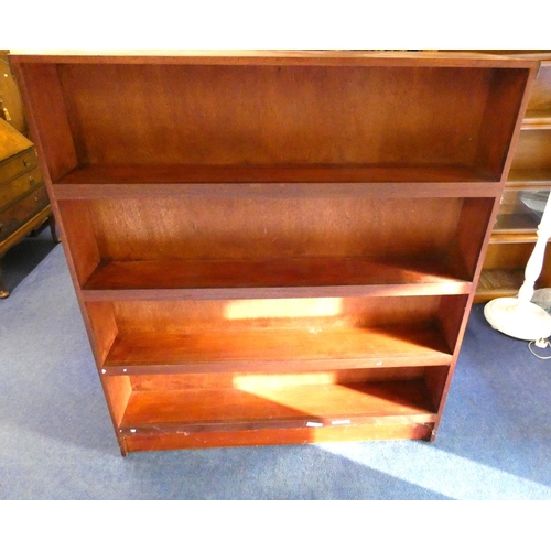 65 - Modern four tier library bookcase. 125cm wide.