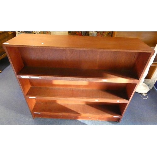 66 - Modern three tier library bookcase. 124cm wide.