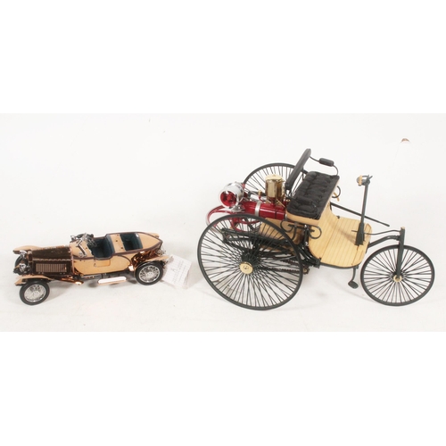 1275 - The Franklin Mint Precision Models 1:8 Scale 1886 Patent Motorwagen and 1:24 scale Rolls Royce Silve... 