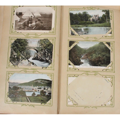 1498 - Early 20th century postcard album containing over 200 postcards to include Scottish topographical, W... 