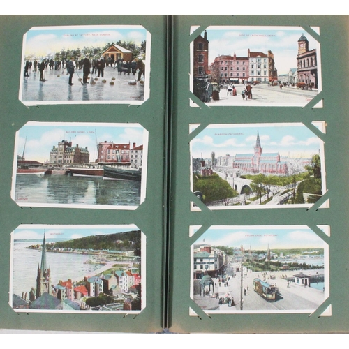 1499 - Early 20th century postcard album containing approximately 190 postcards to include Scottish topogra... 