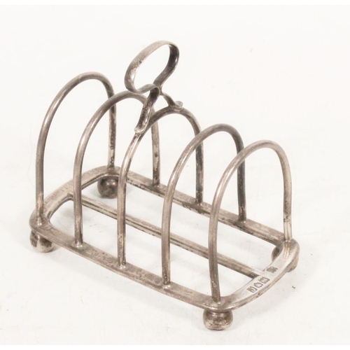 1857 - Victorian silver five bar toast rack with presentation inscription 'From Captain F J Carruthers 1898... 