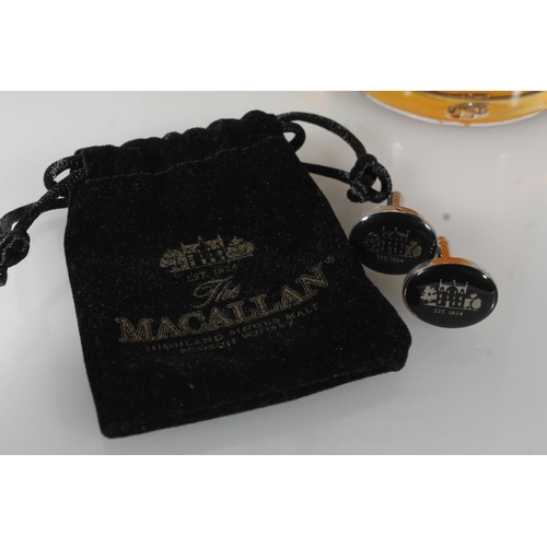 1451 - THE MACALLAN Gold Highland single malt Scotch whisky 70cl 40% abv. gift set with pair of cufflinks, ... 