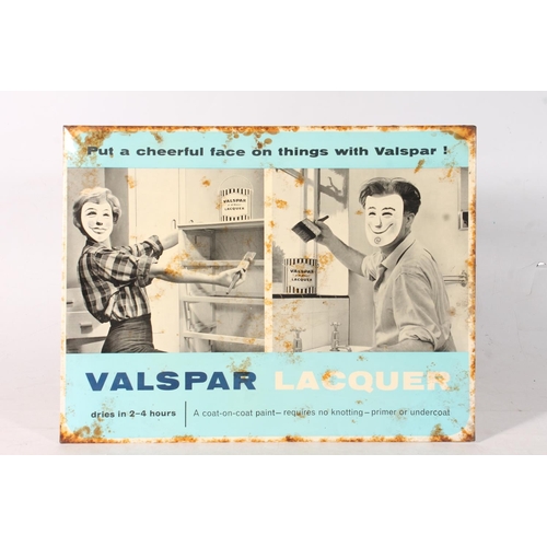 1464 - Vintage advertisement sign for Valspar Lacquer, 34cm x 44cm, and a Dunlop Rubber Company Limited Dun... 