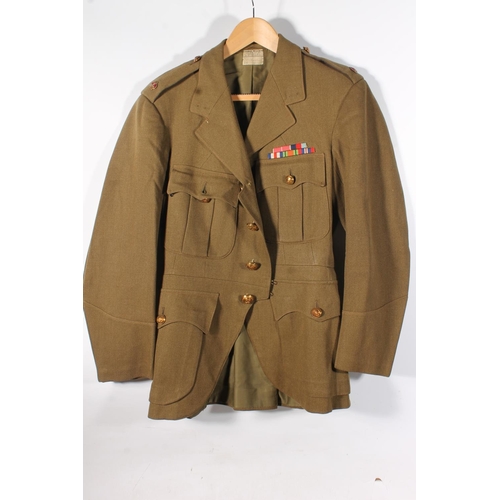 1841 - British Army uniform, five khaki green jackets to include:

Jacket with William Anderson and Son Ltd... 