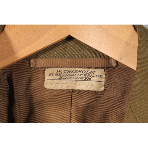 1841 - British Army uniform, five khaki green jackets to include:

Jacket with William Anderson and Son Ltd... 