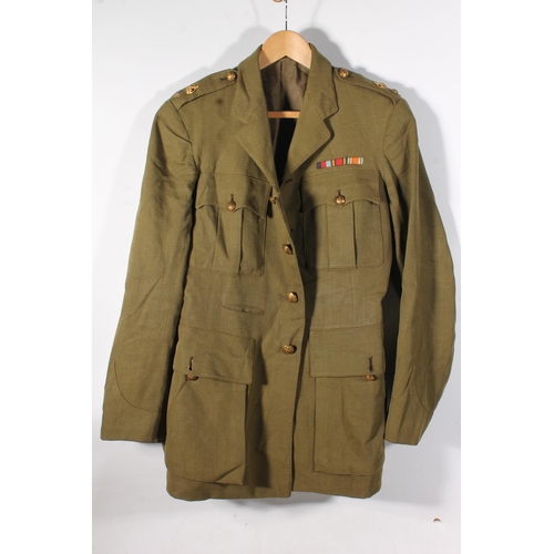 1841 - British Army uniform, five khaki green jackets to include:

Jacket with William Anderson and Son Ltd... 