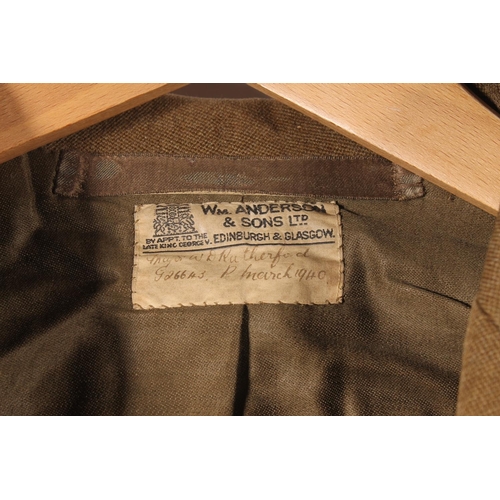 1852 - British Army uniform, five khaki green jackets to include:

Jacket with William Anderson & Sons ... 