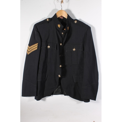 1853 - British Army uniform, eight jackets to include:

Black cloth jacket with KOSB staybrite style button... 