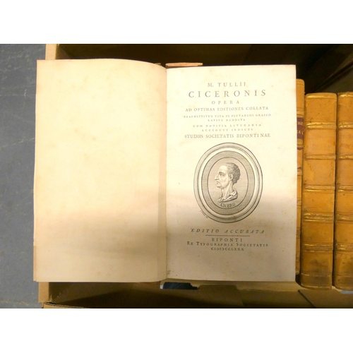11 - CICERO.  Opera. 13 vols. Rubbed half calf, spine labels generally lacking. Editio Accurata, Biponti ... 