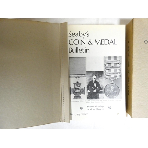 17 - SEABY.  Coin & Medal Bulletin for 1968 to 1971 & 1973 to 1976. Bound vols. in card wrappers.... 