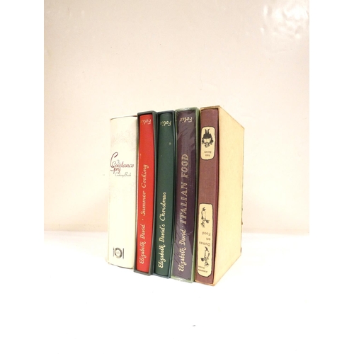 231 - FOLIO SOCIETY.  Elizabeth David, 3 vols. in slip cases; also 2 others, cookery.  (5).... 