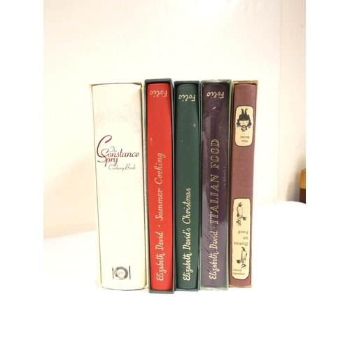 231 - FOLIO SOCIETY.  Elizabeth David, 3 vols. in slip cases; also 2 others, cookery.  (5).... 