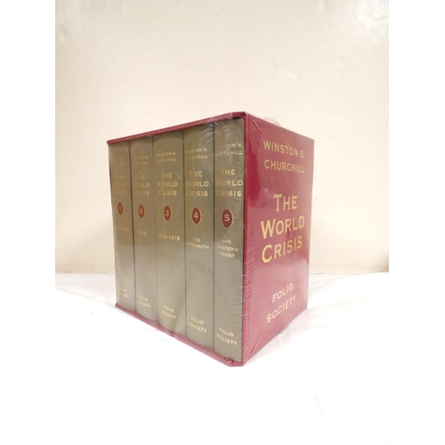 239 - FOLIO SOCIETY.  W. S. Churchill. The World Crisis. 5 vols. in slip case & cellophane wrapper.... 