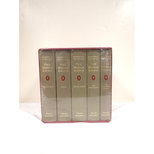 239 - FOLIO SOCIETY.  W. S. Churchill. The World Crisis. 5 vols. in slip case & cellophane wrapper.... 