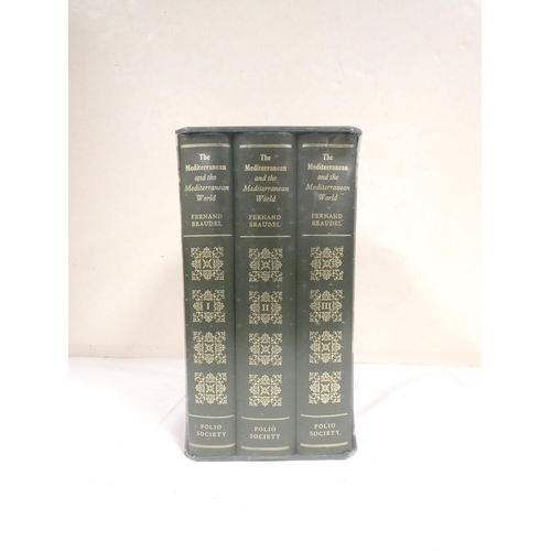 244 - FOLIO SOCIETY.  The Mediterranean & the Mediterranean World. 3 vols. in slip case & cellopha... 