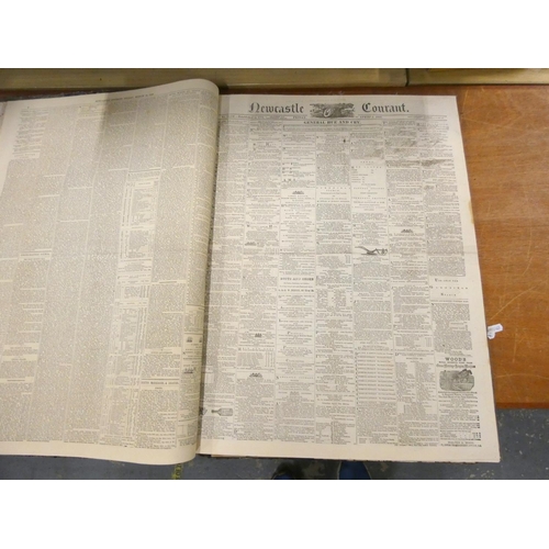 25 - Newcastle Courant.  Bound vol. of this newspaper for 1869. Well worn bdg. & early leaves defecti... 