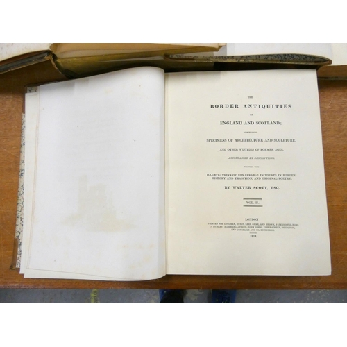 28 - SOCTT SIR WALTER.  The Border Antiquities of England & Scotland. 2 vols. Eng. plates. Quarto. Ha... 