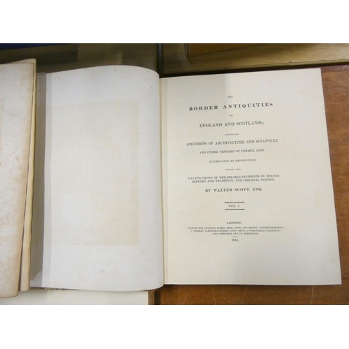 28 - SOCTT SIR WALTER.  The Border Antiquities of England & Scotland. 2 vols. Eng. plates. Quarto. Ha... 