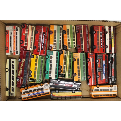 1390 - Corgi, Oxford, EFE, Dinky and other manufacturers diecast model buses. (~40)