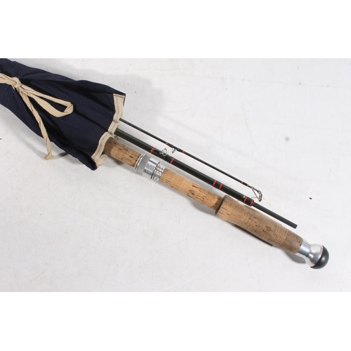 1477 - Hardy, The House of Hardy three piece 15 ft (467cm) Graphite Salmon Fly fishing rod #10, held in blu... 