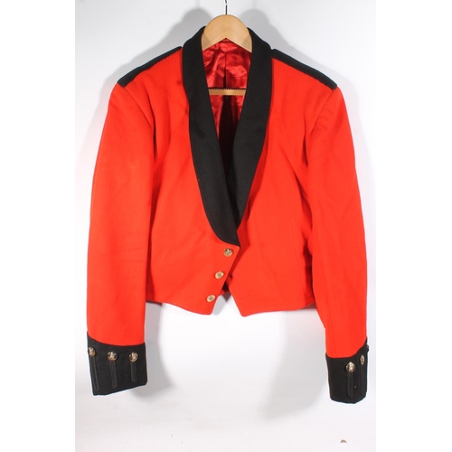 1849 - British Army uniform, eight scarlet red mess dress jackets, most with Kings Own Scottish Borderers K... 