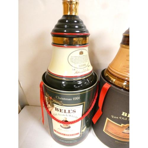 5 - Five bottles of Bell's blended Scotch whisky to include two  Christmas 1991 examples, a 1990 bo... 