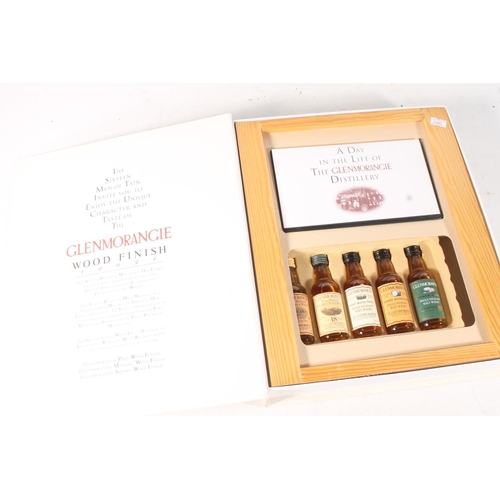 1454 - GLENMORANGIE Wood Finishes Range taster set with five miniatures to include 10 year old, 18 year old... 