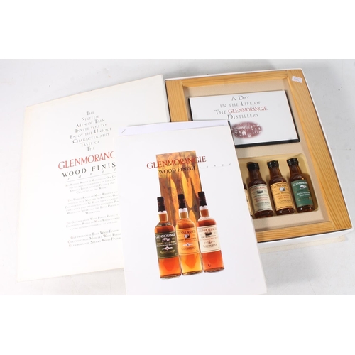 1454 - GLENMORANGIE Wood Finishes Range taster set with five miniatures to include 10 year old, 18 year old... 