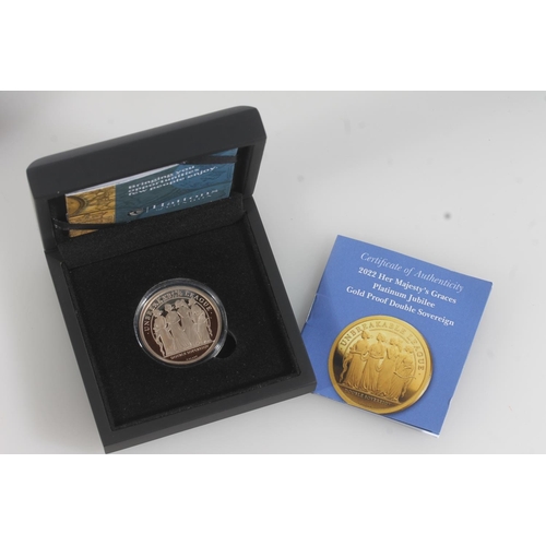 1742 - ALDERNEY Queen Elizabeth II gold proof double sovereign coin 2022 [22ct gold and platinum alloy, 16g... 