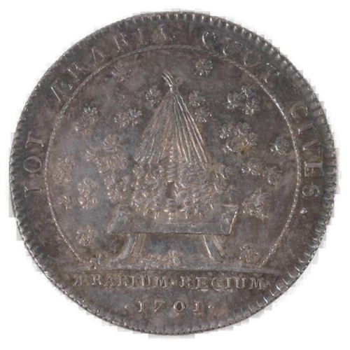 1602 - FRANCE, King Louis XIV (1643-1715) silver jeton token 1701 'tot aeraria quoi cives', AUNC with damso... 