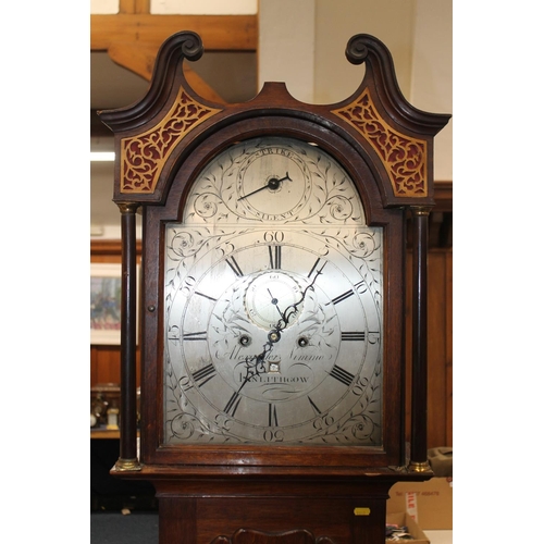 445 - Victorian mahogany longcase clock, Alexander Nimmo of Linlithgow with Roman numeral chapter ring.