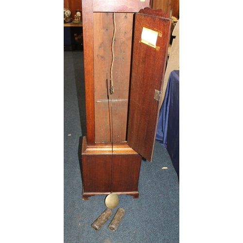 445 - Victorian mahogany longcase clock, Alexander Nimmo of Linlithgow with Roman numeral chapter ring.