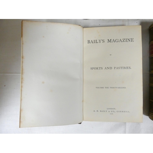 109 - BAILY A. H. & CO. (Pubs).  Baily's Magazine of Sports & Pastimes. A run of vols. from 1869 t... 