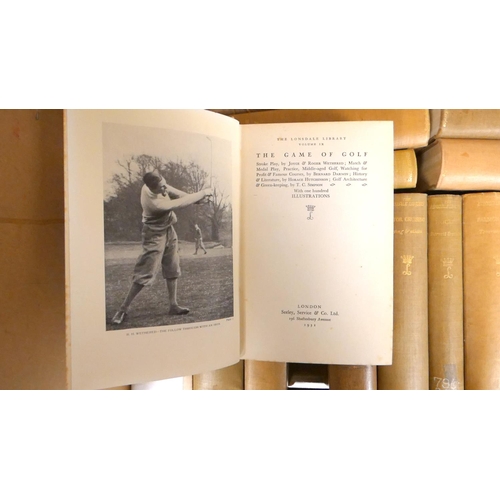 113 - LONSDALE LIBRARY OF SPORTS, GAMES & PASTIMES.  17 various vols. Illus. Orig. brown clo... 