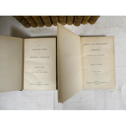 34 - CARLYLE THOMAS.  The Collected Works. The set of 16 vols. Half calf, gilt backs, marbled b... 