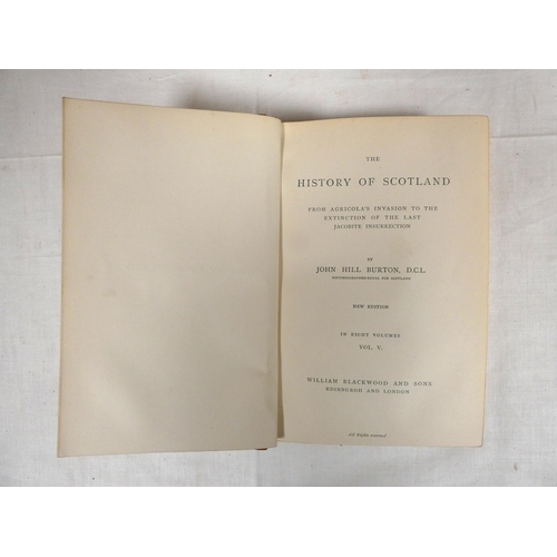 37 - BURTON J. H.  The History of Scotland. The set of 8 vols. Half calf, marbled brds., t.e.g.... 