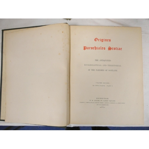 41 - BANNATYNE CLUB.  Origines Parochiales Scotiae, the Antiquities Ecclesiastical & Territorial of t... 