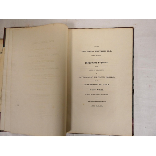 46 - CLELAND JAMES.  Enumeration of the Inhabitants of the City of Glasgow & Its Connected ... 