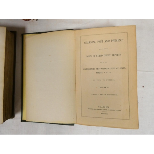 49 - CLELAND JAMES.  Annals of Glasgow. 2 vols. Half calf, worn & splitting. Glasgow, 1816; also Glas... 