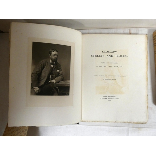 51 - MUIR JAMES.  Glasgow Streets & Places. Ltd. ed. 42 of only 65. Port. frontis. Small qu... 