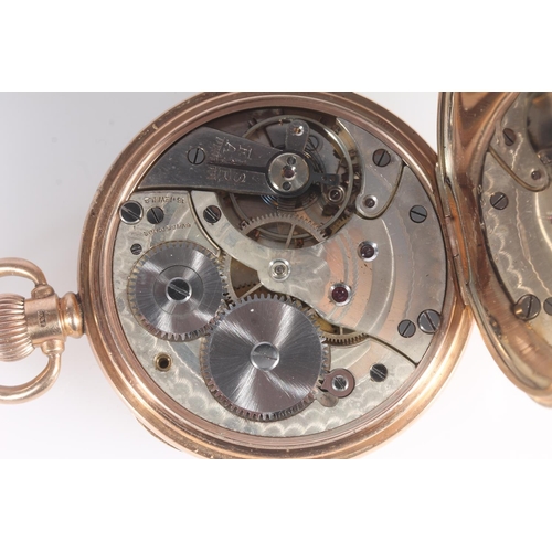 200 - 9ct gold open faced pocket watch the white dial with Roman numeral chapter ring and seconds subsidia... 