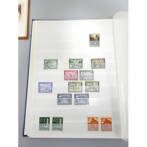 364 - German Third Reich. Three albums of 1930s-1940s German Third Reich and territories postage stamps. (... 