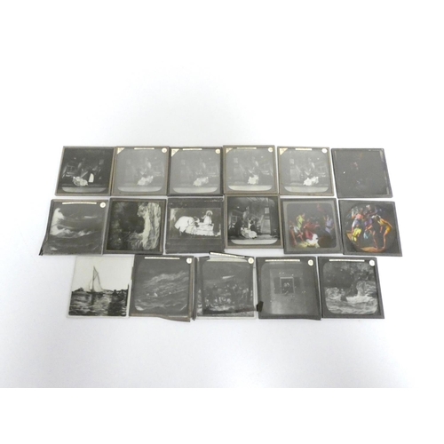 392 - Seventeen magic lantern slides of lifeboat interest, including seven life model stories of “The Wome... 