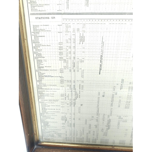 397 - London & North Western Railway framed operating timetable for July to September 1897. 116cm... 