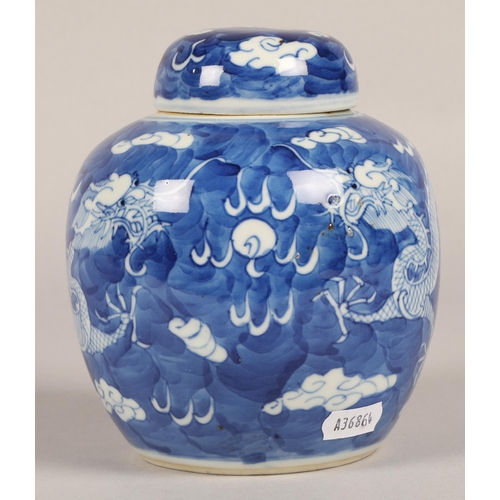 14 - Blue and white oriental ginger jar