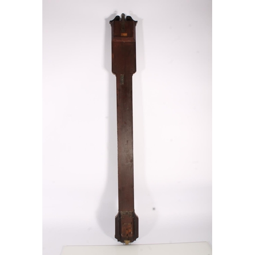 281 - H. Gardner and Co. of Glasgow mahogany stick barometer, early 19th century, the swan neck pediment o... 